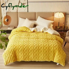 Cyflymder Warmth Duvet Cover Dual Use Blanket Artificial Cashmere Warm Winter Blanket Soft Cozy Fleece Quilt Cover