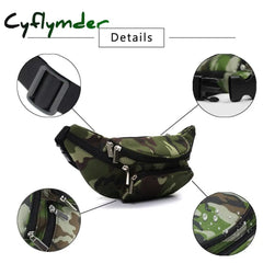 Cyflymder Waterproof Camouflage Fanny Pack For Men Travel Ride Nylon Phone Walking Hip Bum Bag Belt