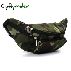 Cyflymder Waterproof Camouflage Fanny Pack For Men Travel Ride Nylon Phone Walking Hip Bum Bag Belt