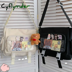 Cyflymder Waterproof Canvas Messenger Bag Women Men Handbags School Student Shoulder Bag Fashion Large Capacity