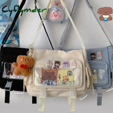 Cyflymder Waterproof Canvas Messenger Bag Women Men Handbags School Student Shoulder Bag Fashion Large Capacity