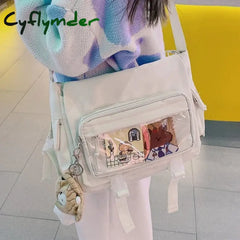 Cyflymder Waterproof Canvas Messenger Bag Women Men Handbags School Student Shoulder Bag Fashion Large Capacity