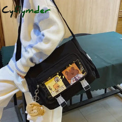 Cyflymder Waterproof Canvas Messenger Bag Women Men Handbags School Student Shoulder Bag Fashion Large Capacity