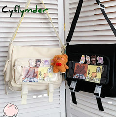 Cyflymder Waterproof Canvas Messenger Bag Women Men Handbags School Student Shoulder Bag Fashion Large Capacity