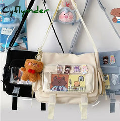 Cyflymder Waterproof Canvas Messenger Bag Women Men Handbags School Student Shoulder Bag Fashion Large Capacity