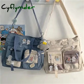 Cyflymder Waterproof Canvas Women Handbags Shoulder Bag Nylon Ladies Messenger Bag Oxford Crossbody Bags Tote Book Bags