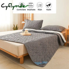 Cyflymder Waterproof Mattress Topper with Elastic Band Quilted Protector Pad Bedspread Winter Mattress Cover for