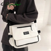 Cyflymder Waterproof Nylon Tote Shoulder Bag For Women Trendy Cool College Student Schoolbags New