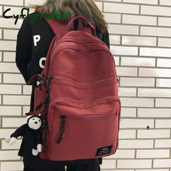 Cyflymder Waterproof Nylon Women Backpack Unisex Multi-Pocket Laptop Large Capacity Student School