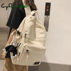 Cyflymder Waterproof Nylon Women Backpack Unisex Multi-Pocket Laptop Large Capacity Student School