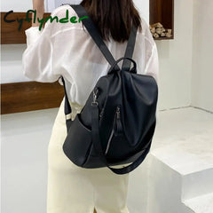 Cyflymder Waterproof Oxford Cloth Stitching Women’s Backpack Anti-Theft Back Zipper Girls