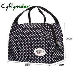Cyflymder Waterproof Picnic Lunch Bag Portable Oxford Canvas Tote Bags Food Storage For Women Box