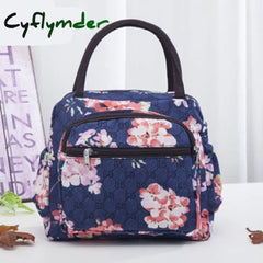 Cyflymder Waterproof Picnic Lunch Bag Portable Oxford Canvas Tote Bags Food Storage For Women Box