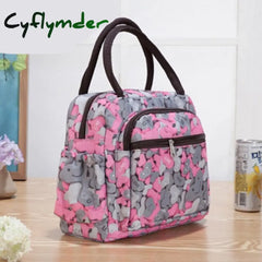 Cyflymder Waterproof Picnic Lunch Bag Portable Oxford Canvas Tote Bags Food Storage For Women Box