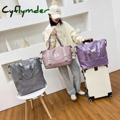Cyflymder Waterproof Sports Fitness Bag Adjustable Gym Yoga Big Travel Duffle Handbag For Women