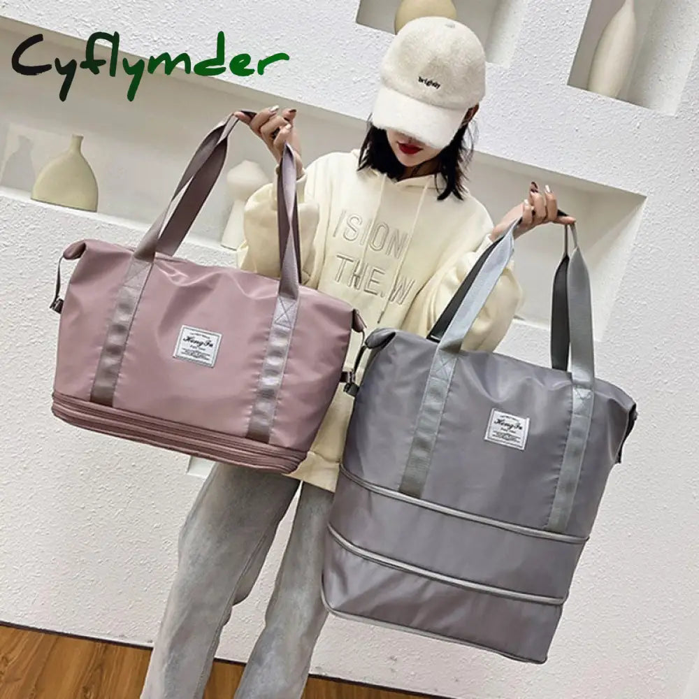 Cyflymder Waterproof Sports Fitness Bag Adjustable Gym Yoga Big Travel Duffle Handbag For Women