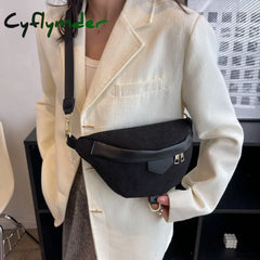 Cyflymder Winter Female Belt Bag Corduroy Fanny Pack And Phone Pack Fashion Ladies Shoulder