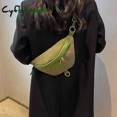 Cyflymder Winter Female Belt Bag Corduroy Fanny Pack And Phone Pack Fashion Ladies Shoulder