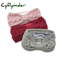 Cyflymder Winter Knitted Headbands for Women Warm Woolen Knitting Ear Warmer Cross Knot Turban Headwear Girls Hair Band