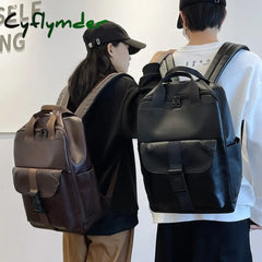 Cyflymder Winter Large Capacity Women Backpack Vintage Leather Female Men Travelling School Bag For