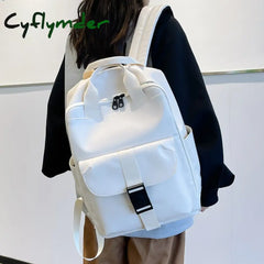 Cyflymder Winter Large Capacity Women Backpack Vintage Leather Female Men Travelling School Bag For
