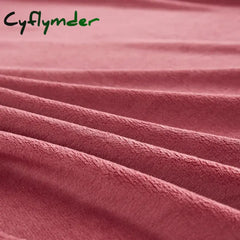 Cyflymder Winter Plush Fitted Sheet Elastic Double Bed Sheet Warm Bedspread Solid Color Mattress Cover Bed Linen