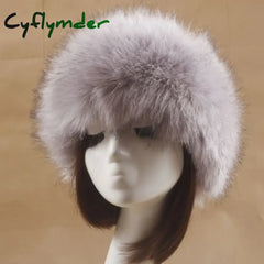 Cyflymder Winter Thick Furry Hairband Fluffy Russian Faux Fur Women Girl Fur Headband Hat Winter Outdoor Earwarmer Ski