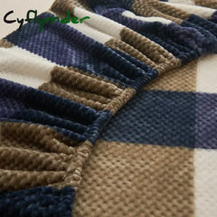 Cyflymder Winter Warm Coral Fleece Fitted Sheet Elastic Mattress Cover 150x200 Fluffy Plush Bed Linen Luxury Double Bed