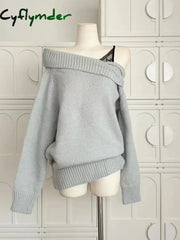 Cyflymder Winter Women Mori Girl Coquette Fake Two Pieces Knitwear Korean Shoujo 2000s Aesthetic Long Sleeve Sweater