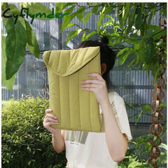 Cyflymder Winter Women Padded Ipad Bag Puffy Tablet Case Laptop Storage Bags 11 13 Inch Ladies