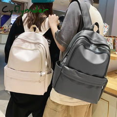 Cyflymder Woman Backpack New Leather Rucksack Women’s Knapsack Travel Bagpacks School Bags For