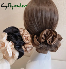 Cyflymder Woman Noble French Design Scrunchies Elastic Hairband Girls Rubber Band Lady Hair