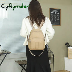 Cyflymder Women Backpack Casual Leisure Solid Color Multifunction Computer Travel School Bags For