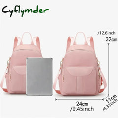 Cyflymder Women Backpack Casual Leisure Solid Color Multifunction Computer Travel School Bags For
