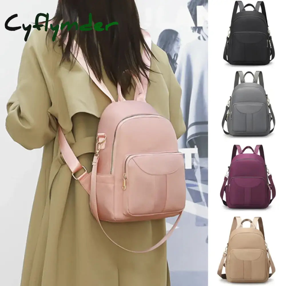 Women Backpack Casual Leisure Solid Color Multifunction Computer Travel School Bags for Teenage Girls Female Shoulder Bag