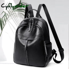 Cyflymder Women Backpack Designer High Quality Leather Bag Fashion School Bags Multifunction Large