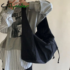 Cyflymder Women Bag New Nylon Bucket Fashion Solid Zipper Soft Shoulder Purses And Handbags Luxury