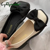 Cyflymder Women Bow Mary Janes Shoes Casual High Heels Shoes New Square Toe Sandals Fashion Lolita Shoes Loafers