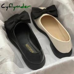 Cyflymder Women Bow Mary Janes Shoes Casual High Heels Shoes New Square Toe Sandals Fashion Lolita Shoes Loafers