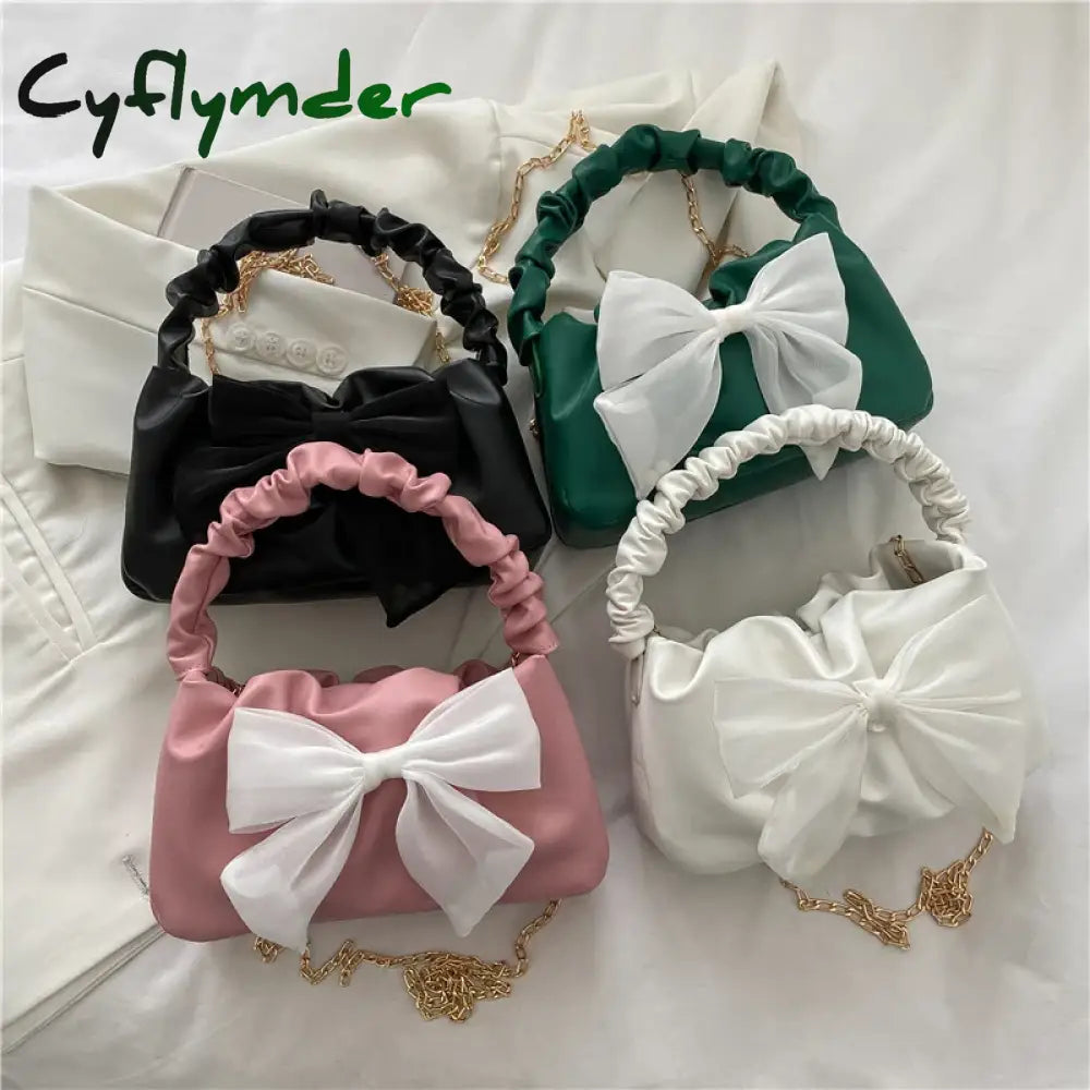 Women BowKnot Handbags Fashion Chain Shoulder Bags Messenger Bags PU Leather Bags