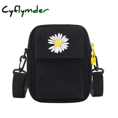 Cyflymder Women Canvas Crossbody Bag For Women Mini Small Square Bags Cute Student New Korean