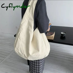 Cyflymder Women Canvas Crossbody Bag Oblique Cross Single Backpack Large Capacity Shoulder Retro
