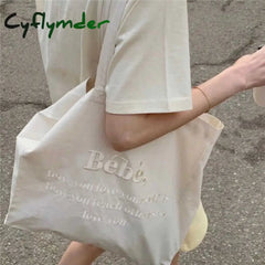 Cyflymder Women Canvas Shoulder Bag Four Colors Available Ladies Casual Handbag Tote Large Capacity