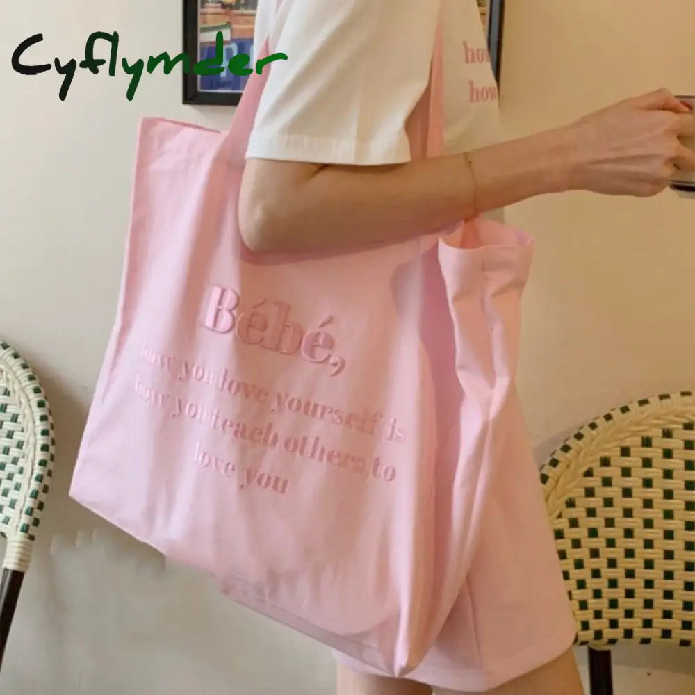 Cyflymder Women Canvas Shoulder Bag Four Colors Available Ladies Casual Handbag Tote Large Capacity