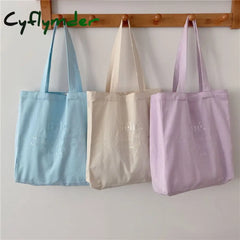 Cyflymder Women Canvas Shoulder Bag Four Colors Available Ladies Casual Handbag Tote Large Capacity