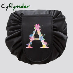 Cyflymder Women Drawstring Cosmetic Bag Organizer Travel Toiletry Storage Shoulder Makeup Pouch
