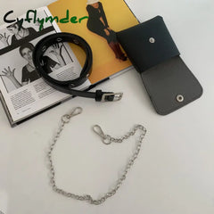 Cyflymder Women Fashion Waist Pack Pu Fanny Simple Women’s Gift Belt Bag Phone Chain Bags For