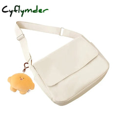 Cyflymder Women Handbag Japanese Ins Simple Style Solid Color Versatile Messenger Bag Sail Cloth