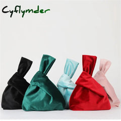 Cyflymder Women Handbag Totes Silk Satin Vintage Velvet All Match Tote Luxury Bags Travel