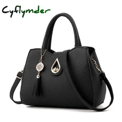 Cyflymder Women Handbags Leather Totes Bag Top-Handle Embroidery Crossbody Shoulder Lady Simple